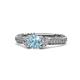 1 - Anora Signature Aquamarine and Diamond Engagement Ring 