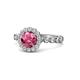 1 - Aelan Signature Pink Tourmaline and Diamond Floral Halo Engagement Ring 
