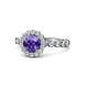 1 - Aelan Signature Iolite and Diamond Floral Halo Engagement Ring 