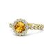 1 - Aelan Signature Citrine and Diamond Floral Halo Engagement Ring 