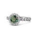 1 - Aelan Signature Diamond and Lab Created Alexandrite Floral Halo Engagement Ring 