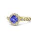 1 - Aelan Signature Tanzanite and Diamond Floral Halo Engagement Ring 