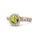 1 - Aelan Signature Peridot and Diamond Floral Halo Engagement Ring 