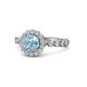 1 - Aelan Signature Aquamarine and Diamond Floral Halo Engagement Ring 