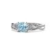 1 - Belinda Signature Aquamarine and Diamond Engagement Ring 