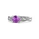 1 - Belinda Signature Amethyst and Diamond Engagement Ring 