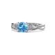 1 - Belinda Signature Blue Topaz and Diamond Engagement Ring 
