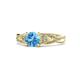 1 - Belinda Signature Blue Topaz and Diamond Engagement Ring 