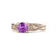 1 - Belinda Signature Amethyst and Diamond Engagement Ring 