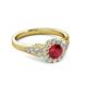 3 - Kallista Signature Ruby and Diamond Halo Engagement Ring 