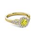 3 - Kallista Signature Yellow and White Diamond Halo Engagement Ring 