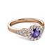 3 - Kallista Signature Iolite and Diamond Halo Engagement Ring 
