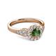 3 - Kallista Signature Diamond and Lab Created Alexandrite Halo Engagement Ring 