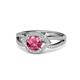 1 - Liora Signature Pink Tourmaline and Diamond Eye Halo Engagement Ring 