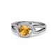 1 - Liora Signature Citrine and Diamond Eye Halo Engagement Ring 