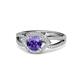 1 - Liora Signature Iolite and Diamond Eye Halo Engagement Ring 
