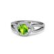 1 - Liora Signature Peridot and Diamond Eye Halo Engagement Ring 