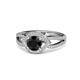 1 - Liora Signature Black and White Diamond Eye Halo Engagement Ring 
