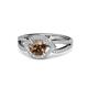1 - Liora Signature Smoky Quartz and Diamond Eye Halo Engagement Ring 