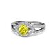 1 - Liora Signature Yellow and White Diamond Eye Halo Engagement Ring 