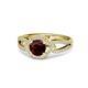 1 - Liora Signature Red Garnet and Diamond Eye Halo Engagement Ring 