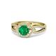 1 - Liora Signature Emerald and Diamond Eye Halo Engagement Ring 