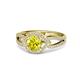 1 - Liora Signature Yellow and White Diamond Eye Halo Engagement Ring 