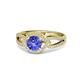 1 - Liora Signature Tanzanite and Diamond Eye Halo Engagement Ring 