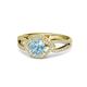 1 - Liora Signature Aquamarine and Diamond Eye Halo Engagement Ring 