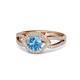 1 - Liora Signature Blue Topaz and Diamond Eye Halo Engagement Ring 