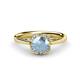 1 - Myrna Round Aquamarine and Diamond Halo Engagement Ring 
