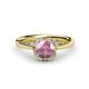 1 - Myrna Round Pink Tourmaline and Diamond Halo Engagement Ring 