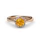 1 - Myrna Round Citrine and Diamond Halo Engagement Ring 