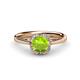 1 - Myrna Round Peridot and Diamond Halo Engagement Ring 