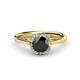 1 - Myrna Round Black Diamond and Diamond Halo Engagement Ring 