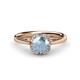 1 - Myrna Round Aquamarine and Diamond Halo Engagement Ring 