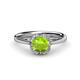 1 - Myrna Round Peridot and Diamond Halo Engagement Ring 