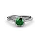 1 - Myrna Round Emerald and Diamond Halo Engagement Ring 
