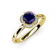 4 - Myrna Round Blue Sapphire and Diamond Halo Engagement Ring 