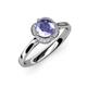 4 - Myrna Round Tanzanite and Diamond Halo Engagement Ring 