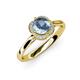 4 - Myrna Round Aquamarine and Diamond Halo Engagement Ring 