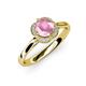 4 - Myrna Round Pink Tourmaline and Diamond Halo Engagement Ring 