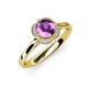 4 - Myrna Round Amethyst and Diamond Halo Engagement Ring 