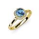 4 - Myrna Round Blue Topaz and Diamond Halo Engagement Ring 
