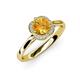 4 - Myrna Round Citrine and Diamond Halo Engagement Ring 