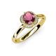 4 - Myrna Round Rhodolite Garnet and Diamond Halo Engagement Ring 