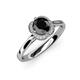 4 - Myrna Round Black Diamond and Diamond Halo Engagement Ring 
