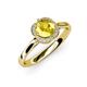 4 - Myrna Round Yellow Sapphire and Diamond Halo Engagement Ring 