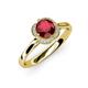 4 - Myrna Round Ruby and Diamond Halo Engagement Ring 
