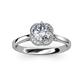 3 - Myrna Round Diamond and Diamond Halo Engagement Ring 